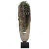 Tall Elliptical Metal Mask On Stand
