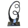 AR-034 Aluminium Sculptural Piece With Double Swirl On Rectangular Base. One of Many Beautiful Accessories from Adesso Wholesale.