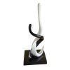 AR-037 Black And White Enamelled Aluminium Sculptural Piece On Square Base. One of Many Beautiful Accessories from Adesso Wholesale.