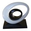 AR-038 Black And White Enamelled Aluminium Elliptical Ovals Sculptural Piece. One of Many Beautiful Accessories from Adesso Wholesale.