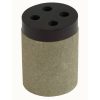 BI-032 Trotol Stone Round Toothbrush Holder With Mahogany Lid. One of Many Beautiful Accessories from Adesso Wholesale.