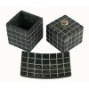 BI-051 Black Soapstone Bathroom Ensemble With Line Motif. One of Many Beautiful Accessories from Adesso Wholesale.