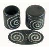 BI-054 Black Soapstone Bathroom Ensemble With Swirl Motif. One of Many Beautiful Accessories from Adesso Wholesale.