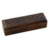 BO-052 Rustic Hand Made Wooden Pencil Box With Floral Lattice Pattern. One of Many Beautiful Accessories from Adesso Wholesale.