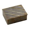 BO-060 Rectangular Stone Box With Lid And Brass Trim. One of Many Beautiful Handcrafted Accessories from Adesso Wholesale.