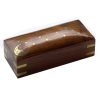 BO-072 Wooden Pencil Box With Brass Stars And Moon Motif. One of Many Beautiful Handcrafted Accessories from Adesso Wholesale.