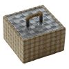 BO-185 Medium Aluminium And Jute Box With Beige Lining. One of Many Beautiful Handcrafted Accessories from Adesso Wholesale.