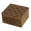 BO-234 Square Box With Woven Leather Hinged Lid. One of Many Beautiful Handcrafted and Luxurious Accessories from Adesso Wholesale.