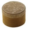 BO-242 Small Tan Whisky Colour Suede Round Box With Floral Print Lid. One of Many Beautiful Accessories from Adesso Wholesale.