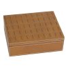 BO-245 Tan Leather Cigar Box With Stitch Accent Hinged Lid. One of Many Beautiful Luxurious Accessories from Adesso Wholesale.