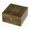 BO-340 Square Metal Covered Box With Wide Square Pattern Long Grooves. One of Many Beautiful Accessories from Adesso Wholesale.