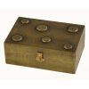 BO-345 Rectangular Metal Covered Box With Random Sun Dots. One of Many Beautiful Handcrafted Accessories from Adesso Wholesale.