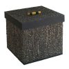 BO-350 Large Square Mendong Weave Box With Bamboo Handle. One of Many Beautiful Handcrafted Accessories from Adesso Wholesale.