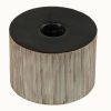 CA-152 Sepia Ceramic Candle Holder With Delicate Vertical Stripes. One of Many Beautiful and Luxurious Accessories from Adesso Wholesale.