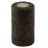 CA-159 Wooden Metal Covered Swirl Design T Light Candlestick. One of Many Beautiful and Luxurious Accessories from Adesso Wholesale.