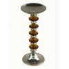 CA-254 Nickel Plated Brass Candlestick With Amber Glass Accent. One of Many Beautiful and Luxurious Accessories from Adesso Wholesale.