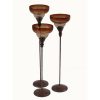 CA-277 Set Of Three Tall T-Lite Candleholders With Sherry Coloured Marguerita Shaped Glass. One of Many Beautiful Accessories from Adesso Wholesale.