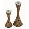 CA-283 Set of 2 Aluminium Candlesticks In Brown Leather Finish. One of Many Beautiful Exclusive and Luxurious Accessories from Adesso Wholesale.