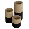 CA-289 Set of 3 Yellow Stone Cylindrical Candleholders With Mahogany Base. One of Many Beautiful and Luxurious Accessories from Adesso Wholesale.