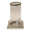 CA-292 Square Base Aluminium Hurricane In Nickel Plated Finish With Cylindrical Glass And Rim. One of Many Luxurious Accessories from Adesso Wholesale.