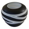 CA-300 Handmade Frosted Glass Votive/Vase With White And Black Sand Dune Cut Swirl. One of Many Luxurious Accessories from Adesso Wholesale.