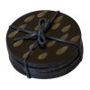 CO-117 Set of 4 Round Horn Coasters With Burnished Tear Drop Pattern. One of Many Beautiful Exclusive and Luxurious Accessories from Adesso Wholesale.