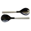 CU-213 Horn Salad Server Set With White Bone Segment Faux Bamboo Handles. One of Many Beautiful Handcrafted Accessories from Adesso Wholesale.