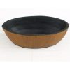 DB-204 Oval Black Terracotta Bowl With Teak Bark Veneer. One of Many Beautiful Handcrafted, Exclusive and Luxurious Accessories from Adesso Wholesale.
