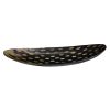 DB-260 Medium Canoe Shape Horn Dish With Burnished Tear Drop Pattern. One of Many Beautiful Handcrafted and Luxurious Accessories from Adesso Wholesale.