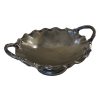 DB-540 Nickel Plated Aluminium Art Nouveau Scalloped Edge Dish On Stand With Two Handles. One of Many Beautiful Accessories from Adesso Wholesale.