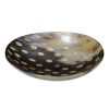 DB-557 Large Deep Oval Horn Dish With Burnished Tear Drop Motif. One of Many Beautiful Exclusive and Luxurious Accessories from Adesso Wholesale.