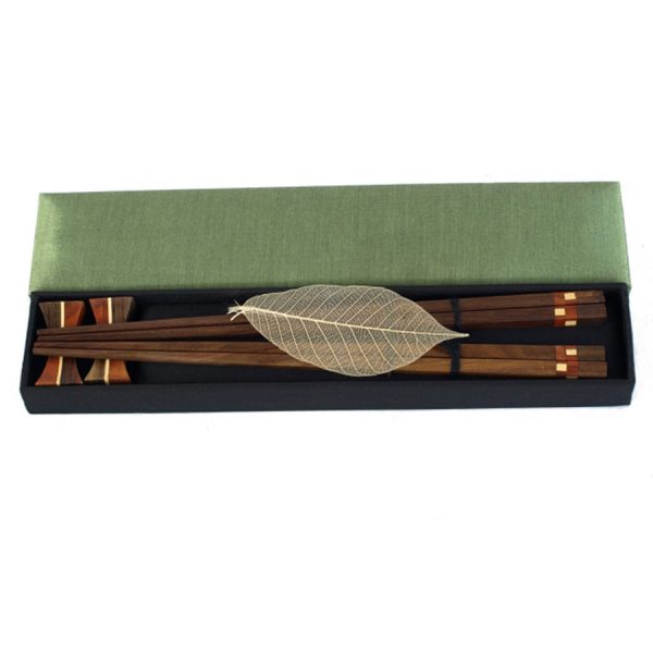 GI-070 Chopstick Set Of Two With Holders And Presented In Silk Box. One of Many Beautiful Exclusive and Luxurious Accessories from Adesso Wholesale.