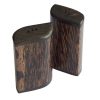KI-021 Coconut Wood Salt And Pepper Set With Dark Horn Base And Top. One of Many Beautiful Handcrafted and Exclusive Accessories from Adesso Wholesale.