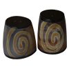 KI-037 Horn Salt And Pepper Set With Burnished Swirl Motif. One of Many Beautiful Handcrafted, Exclusive and Luxurious Accessories from Adesso Wholesale.