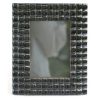 PF-398 Black Horn Rectangular Photo Frame With Small Raised Curved Segments. One of Many Beautiful Handcrafted Accessories from Adesso Wholesale.