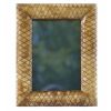 PF-427 Antiqued Bone Rectangular Photo Frame With Curved Edge And Criss Cross Grooves. One of Many Exclusive and Luxurious Accessories from Adesso Wholesale.