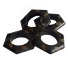 TL-045 Set of Four Hexagonal Napkin Rings With Burnished Accents. One of Many Beautiful Handcrafted, Exclusive and Luxurious Accessories from Adesso Wholesale.