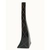 VS-180 Large Curved Aluminium Vase With Diamond Base In Dark Verdigris Finish With Highlighted Mesh Grooves. One of Many Accessories from Adesso Wholesale.