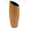 VS-233 Tall Black Terracotta Sloping Neck Vase With Teak Bark Veneer. One of Many Beautiful Handcrafted and Luxurious Accessories from Adesso Wholesale.