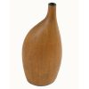VS-235 Tall Eccentric Organic Black Terracotta Vase Covered With Teak Bark Veneer. One of Many Beautiful Handcrafted Accessories from Adesso Wholesale.