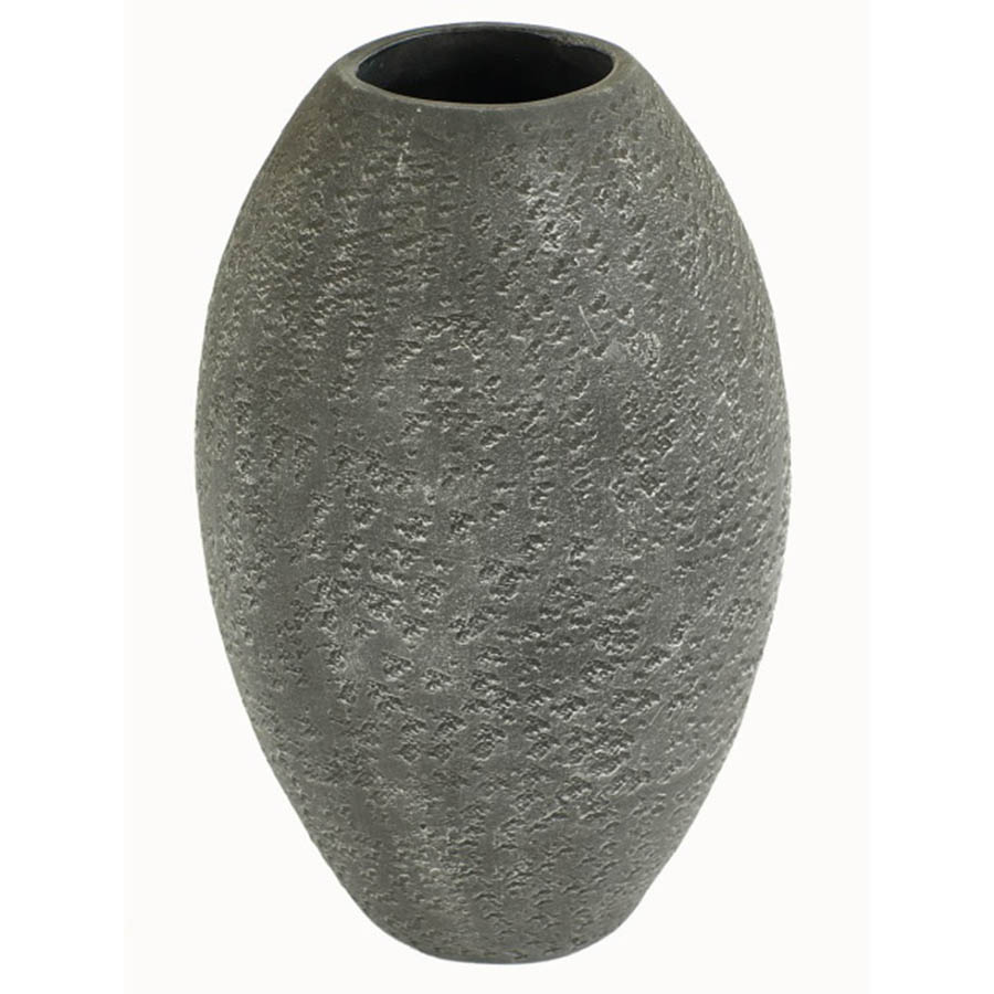 VS-236 Large Round Black Terracotta Vase With Trotol Blue Finish. One of Many Beautiful Handcrafted, Exclusive and Luxurious Accessories from Adesso Wholesale.
