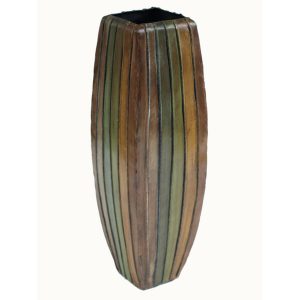 Vertical Stripes Tall Iron Vase