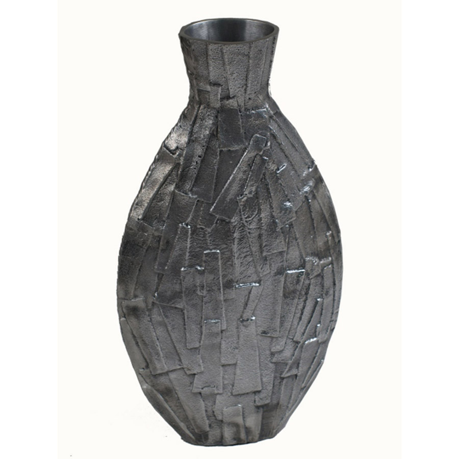 VS-402 Large Aluminium Vase With Art Deco Shard Finish. One of Many Beautiful Handcrafted, Exclusive and Luxurious Accessories from Adesso Wholesale.