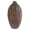 VS-442 Wide Bottle Shaped Terracotta Vase With Vertical Rib Finish. One of Many Beautiful Handcrafted, Exclusive and Luxurious Accessories from Adesso Wholesale.