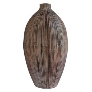 Vertical Rib Finish Terracotta Vase