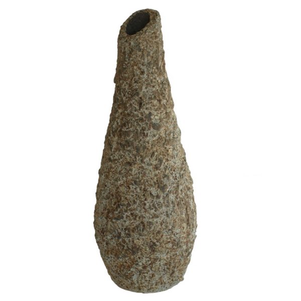 VS-445 Terracotta Vase With Sloping Top In Rough Stone Effect Finish. One of Many Beautiful Handcrafted, Exclusive and Luxurious Accessories from Adesso Wholesale.