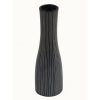 VS-461 Black Ceramic Vase With Fine White Vertical Stripes. One of Many Beautiful Handcrafted, Exclusive and Luxurious Accessories from Adesso Wholesale.
