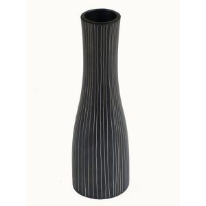 White Vertical Stripes Ceramic Vase