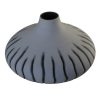 VS-484 Round Low Narrow Mouth Form Handmade Frosted Emerald And White Glass Vase With Exposed Vertical Wavy Lines from Adesso Wholesale.